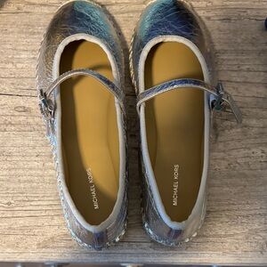 Michael Kors Metallic Silver Mary Jane Shoes